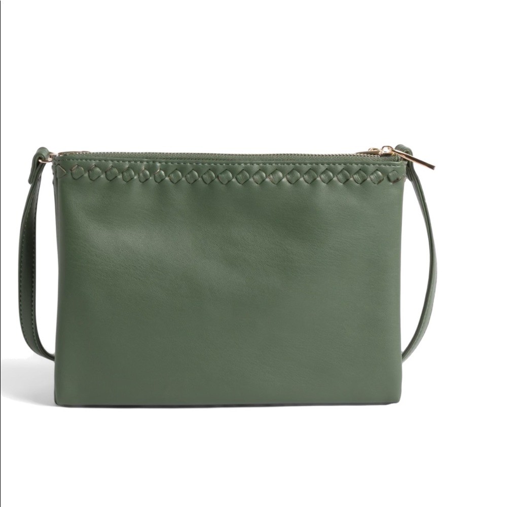 Deux Lux Olive Green Leather Crossbody Bag